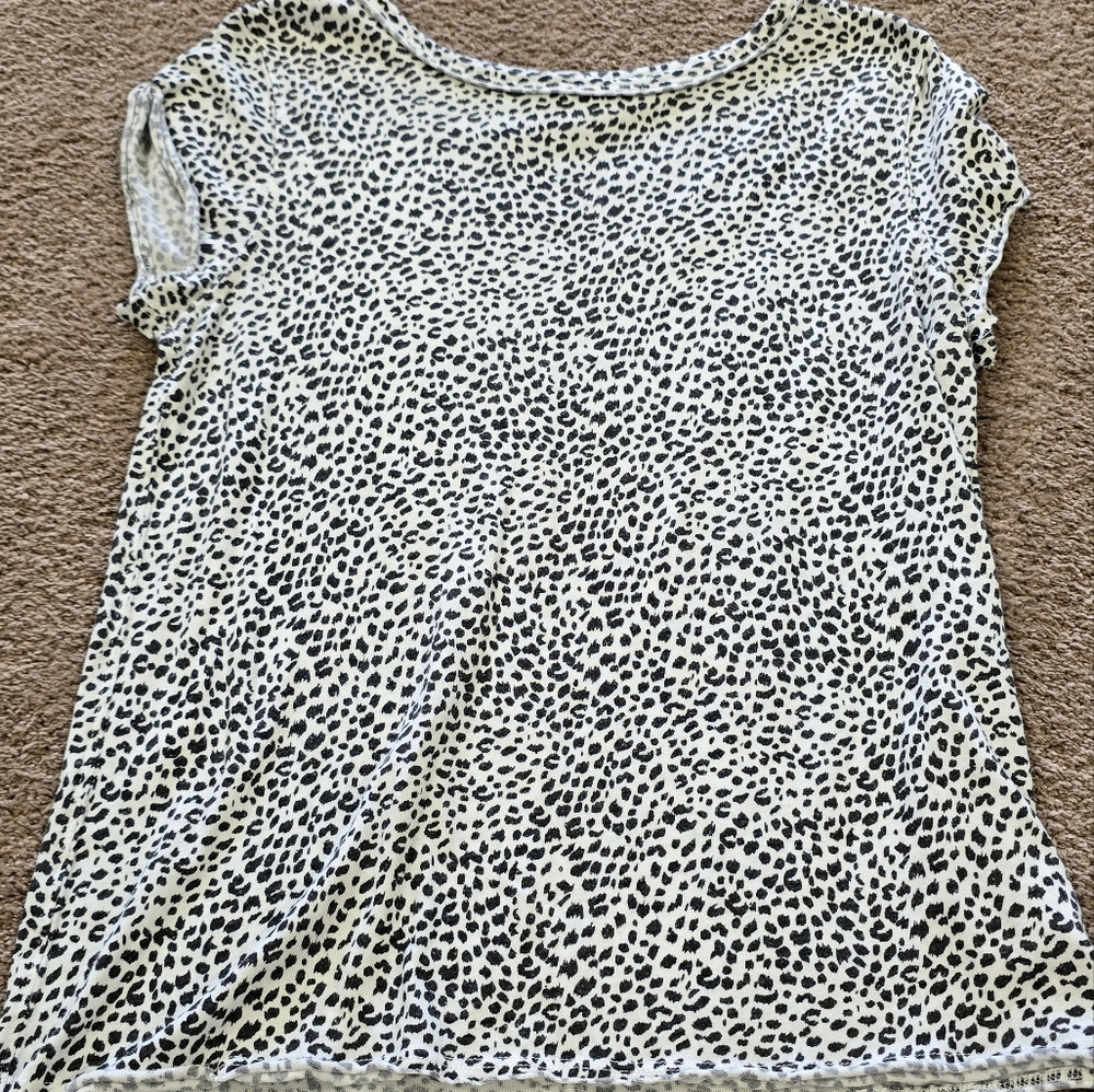 Z Supply Black and White Cap Sleeve Relaxed Tee